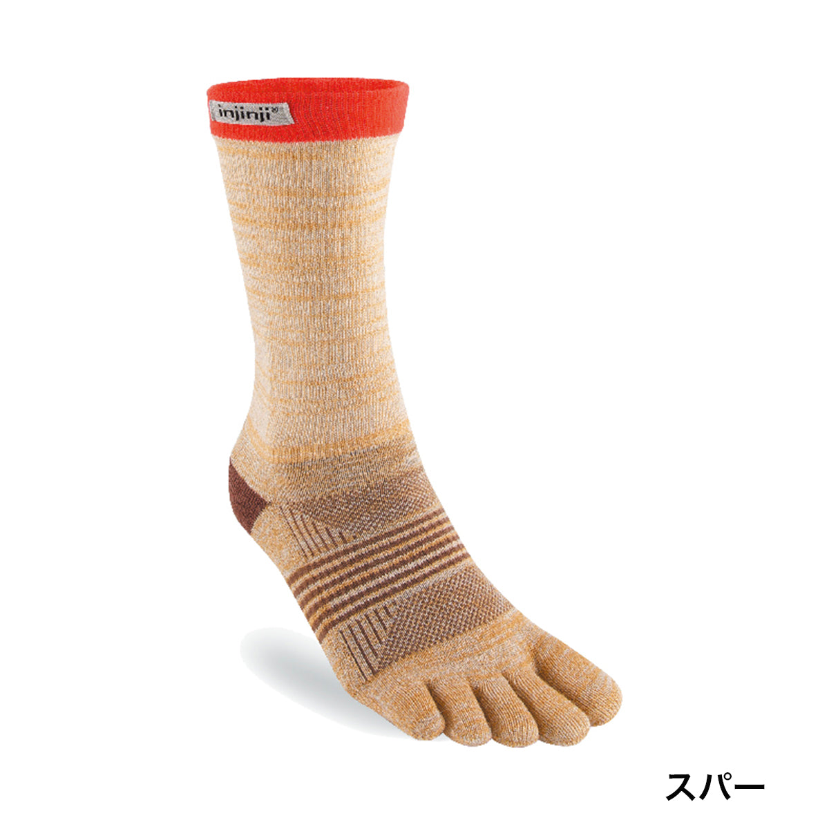 (21.5-25.0cm) 5 finger crew socks Women's Trail Midweight [Injinji Inji]