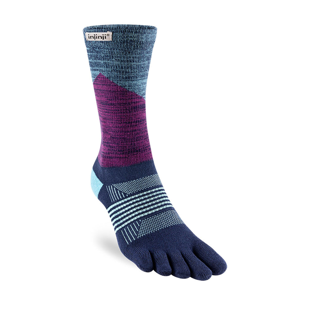 (21.5-25.0cm) 5 finger crew socks Women's Trail Midweight [Injinji Inji]